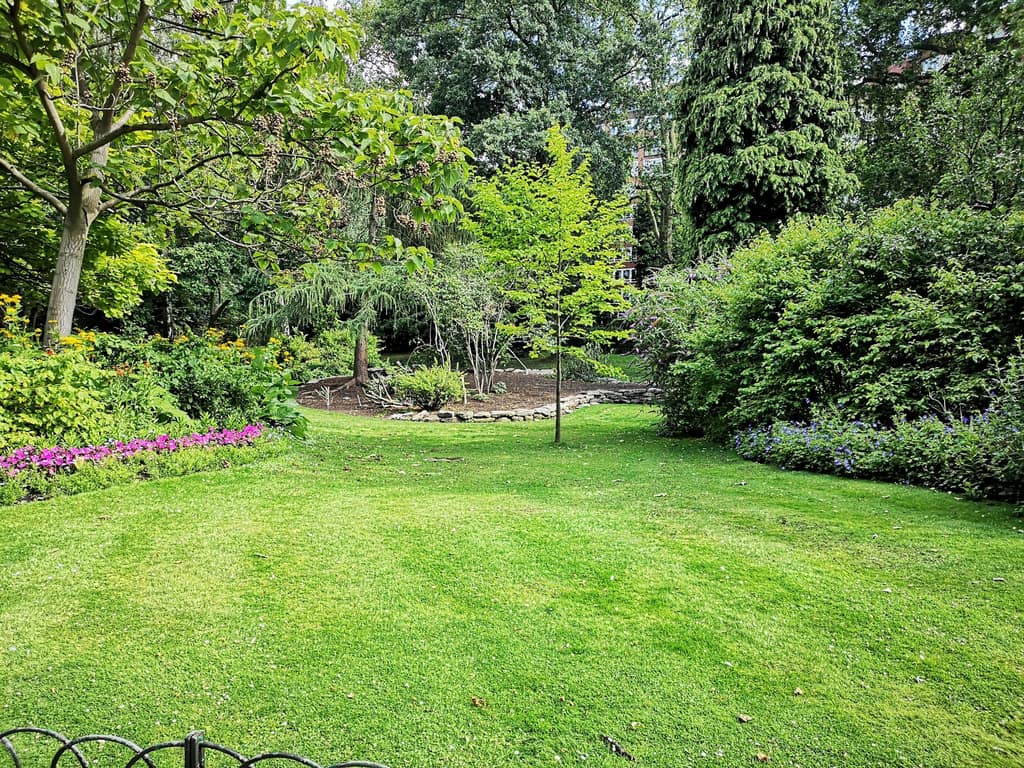 A tidy residential garden suited to rental and managed property upkeep.
